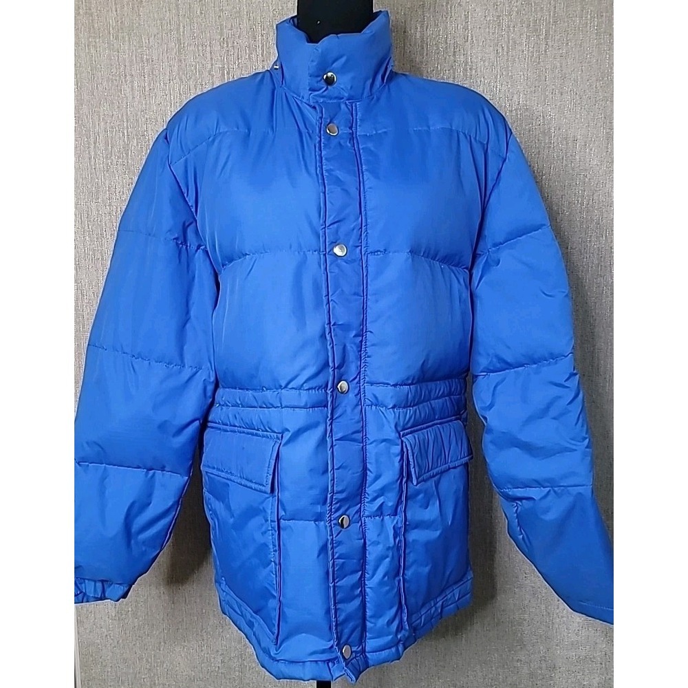 Manor House Real‎ Duck Down Medium VTG 90's Korea Blue Puffer Jacket Ski Winter